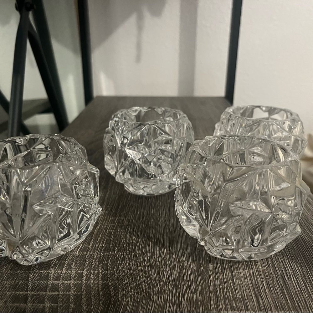 Tiffany and Co. rock cut votive candleholders